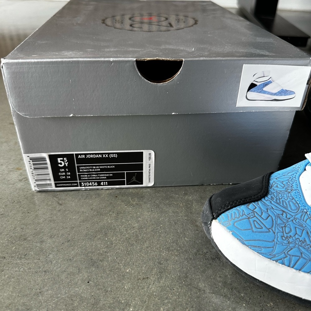Nike Air Jordan XX (GS) Sneakers I’m University Blue and White/Black. Women’s 7 - Picture 9 of 9